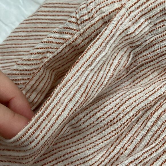 Free People Striped 100% Cotton Trousers size 2 - Picture 3 of 9